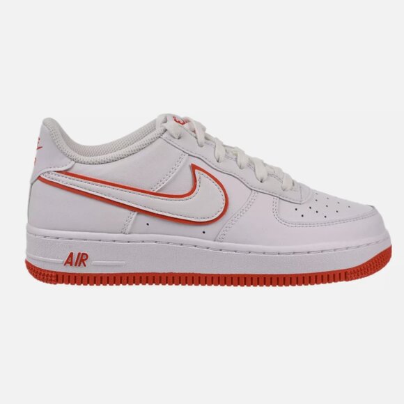 Nike Air Force 1 Big Kids Shoes Sz 6Y/7.5W White Red Retro Sneakers New - Picture 1 of 6